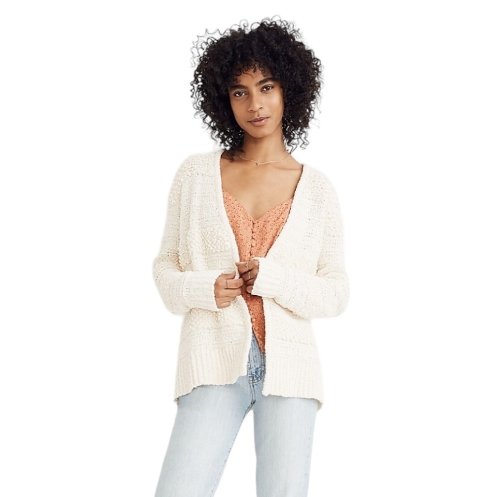 Madewell Cardigan Sweater Womens XXS Chunky‎ Oversized Cable Knit Open Front